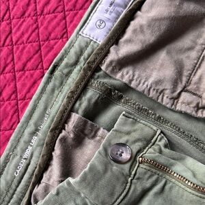 AG Adriano Goldschmied Olive Green Wide Leg Jeans